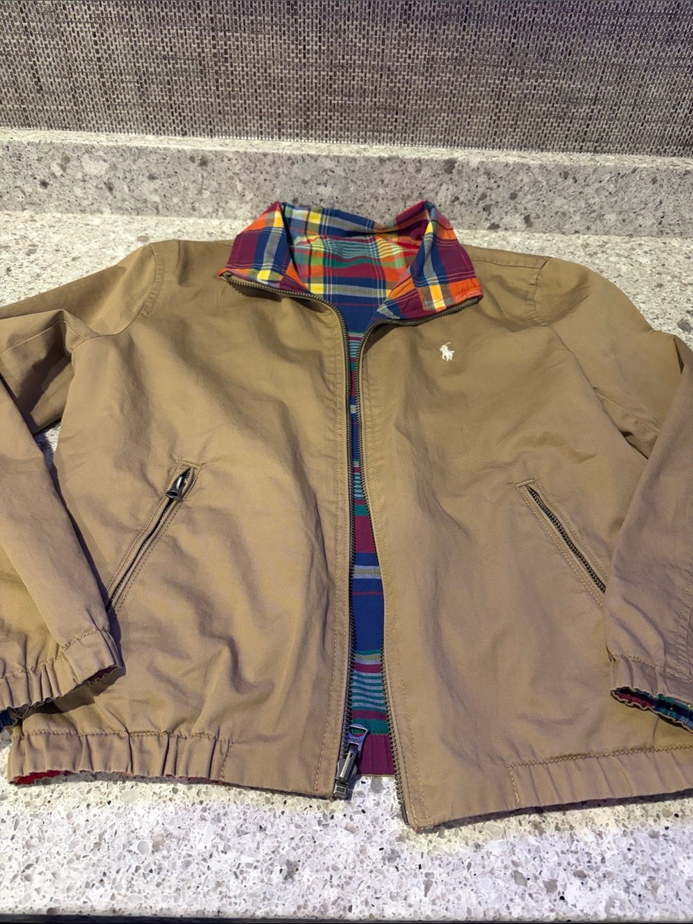 Polo by Ralph Lauren Bayport Cotton Poplin Jacket with Plaid Lining